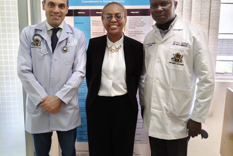 From Left to Right: Prof. Pier Paolo Piccaluga, Dr. Marianne Mureithi and Dr. Noel Onyango