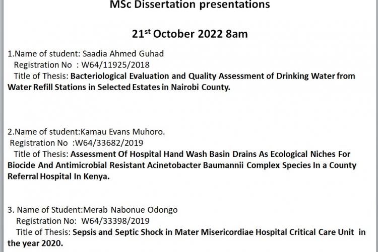 MSc Research Projects Presentations
