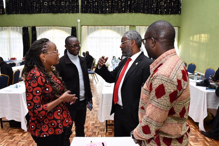 Department Chair Dr. Marianne Mureithi interacting with Vice Chancellor Prof. Kiama