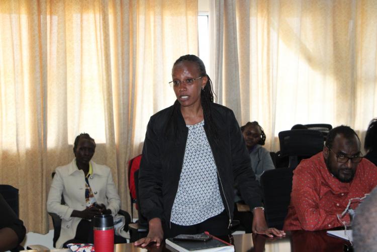 KAVI-ICR Laboratory Manager Irene Mwangi addressing the audience
