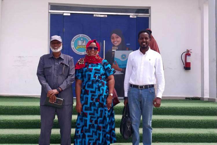 Prof. Mohamed Ali Fuje and Hellen Muringi at Benadir University